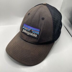 Patagonia Fitz Roy Hat Cap SnapBack Adjustable Trucker Mesh Faded Black Cleaned